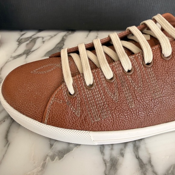 Prada Milano 2EE448 Mens Brown Pebbled Leather Low Top Sneakers, UK 7.5 main image 8